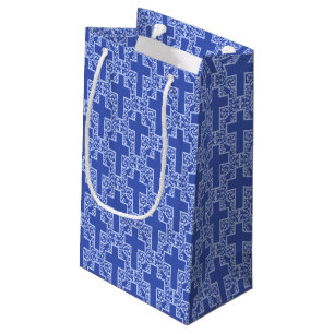 Verzierte Cross-4-Blue-GIFT-BAG Kleine Geschenktüte