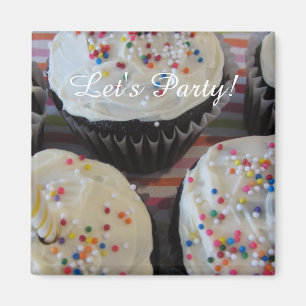 Verzierte Cupcakes Party Zeit Magnet