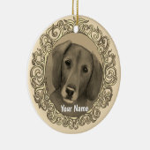 Verzierte Dackel Keramik Ornament (Rechts)