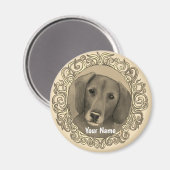 Verzierte Dackel Magnet (Vorderseite/Rückseite)