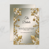 Verzierte Detailkarte mit weißem Blumengold Begleitkarte (Vorne/Hinten)