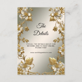 Verzierte Detailkarte mit weißem Blumengold Begleitkarte