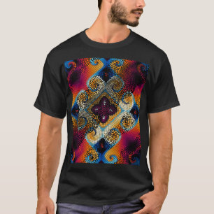 Verzierte diagonale Wellen: Mosaiktextur T-Shirt