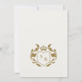 Verzierte Dusky Blue Gold Damask Wasserfarbenprägu Einladung (Rückseite)