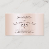 Verzierte Ecke Schimmery Rose Pastellfarben Rosa F Visitenkarte (Rückseite)