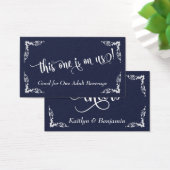 Verzierte Ecken mit Script Drinks Tickets, Dunkelb (Schreibtisch)