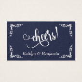 Verzierte Ecken mit Script Drinks Tickets, Dunkelb (Rückseite)