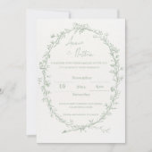 Verzierte Einladung zur Hochzeitsfeier (Vorderseite)