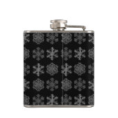 Verzierte Eiskristalle Elegantes Mustermonogramm Flachmann (Rückseite)