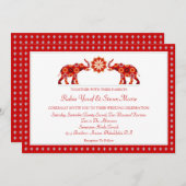 Verzierte Elefanten Hochzeitseinladung Einladung (Vorne/Hinten)