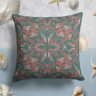 Verzierte Elegance in Jade Green Kissen