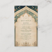 Verzierte Elegante islamische Hochzeit mit Flora Begleitkarte (Vorderseite)