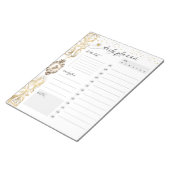 Verzierte Eleganz | Gold Pearl Jewel Daiwel Planer Notizblock (angewinkelt)