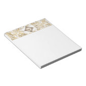 Verzierte Eleganz | Gold Pearl Jewel Emblem Geblüh Notizblock (angewinkelt)