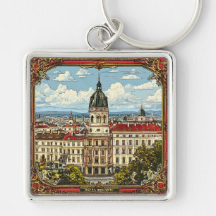 Verzierte europäische Architektur Schlüsselanhänger