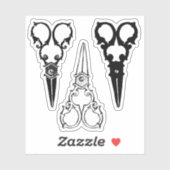 Verzierte extravagante Schere in altmodischer Ausf Aufkleber (Blatt)