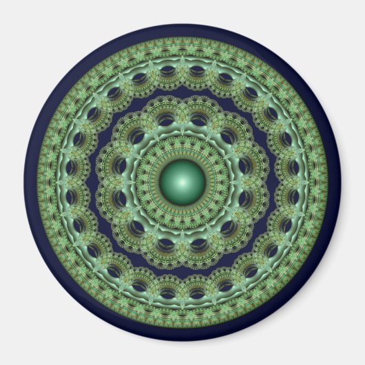 Verzierte Fee rund Fraktal Mandala Magnet (Vorne)