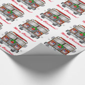 Verzierte Feuer-Motor-frohe Weihnachten Geschenkpapier (Ecke)