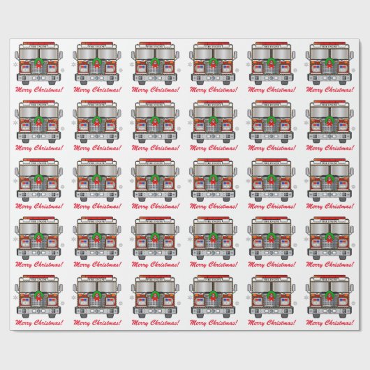 Verzierte Feuer-Motor-frohe Weihnachten Geschenkpapier (Flach)