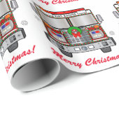 Verzierte Feuer-Motor-frohe Weihnachten Geschenkpapier (Rolleneckpunkt)