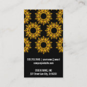 Verzierte Flakes | Golden / Schwarz Visitenkarte (Rückseite)
