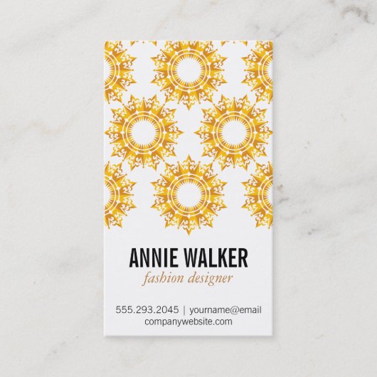 Verzierte Flakes | Golden Visitenkarte (Vorderseite)