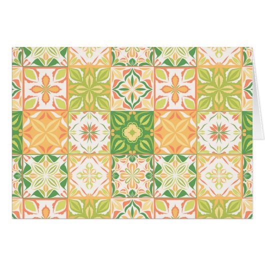 Verzierte Fliesen in grün und gelb (Vorderseite (Horizontal))