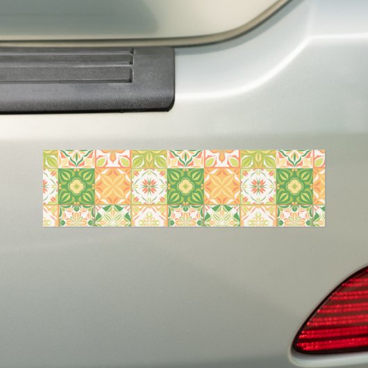 Verzierte Fliesen in grün und gelb Autoaufkleber (Auf Auto)