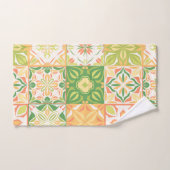 Verzierte Fliesen in grün und gelb Badhandtuch Set (Handtuch)