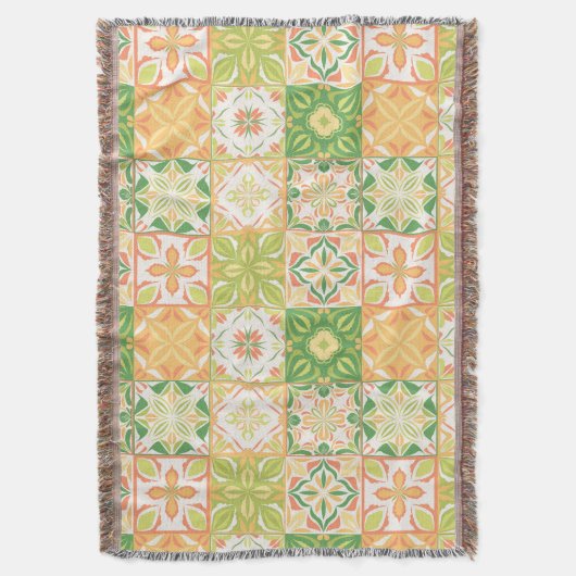 Verzierte Fliesen in grün und gelb Decke (Vorderseite Vertikal)