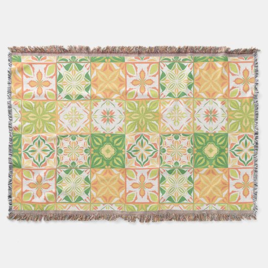 Verzierte Fliesen in grün und gelb Decke (Vorderseite)