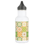 Verzierte Fliesen in grün und gelb Edelstahlflasche (Links)