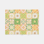 Verzierte Fliesen in grün und gelb Fleecedecke (Vorderseite (Horizontal))