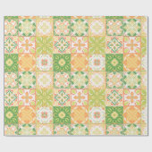Verzierte Fliesen in grün und gelb Geschenkpapier (Flach)