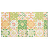 Verzierte Fliesen in grün und gelb Kissenbezug (Vorderseite-Links)