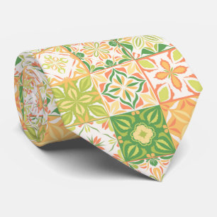 Verzierte Fliesen in grün und gelb Krawatte