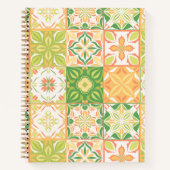 Verzierte Fliesen in grün und gelb Notizblock (Vorderseite)
