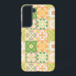 Verzierte Fliesen in grün und gelb Samsung Galaxy Hülle<br><div class="desc">Handgezeichnet bunte Fliesen,  Blumendekoration,  verzierte Fliesen</div>