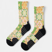 Verzierte Fliesen in grün und gelb Socken (Links)