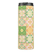 Verzierte Fliesen in grün und gelb Thermosbecher (Rückseite)