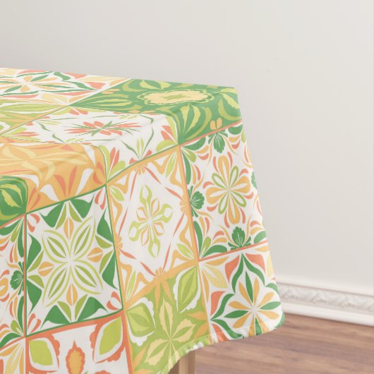 Verzierte Fliesen in grün und gelb Tischdecke (Beispiel)