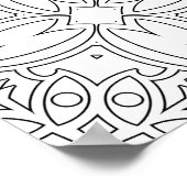 Verzierte Fliesensymmetrie mit Blumenmuster Kunstd Poster (Ecke)