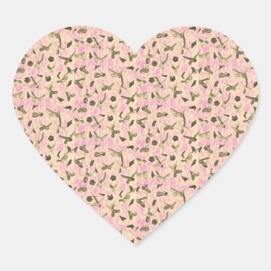 Verzierte Floating Bows Herz-Aufkleber (Vorderseite)