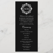 Verzierte florale Monogramm Hochzeit elegant Schwa Programm (Vorderseite)