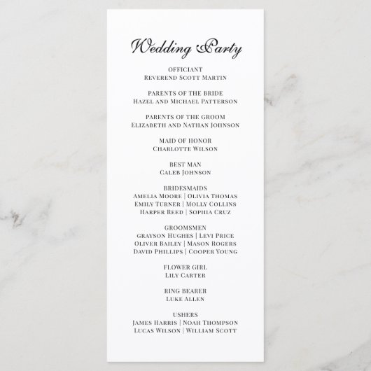 Verzierte florale Monogramm Hochzeit elegant Schwa Programm (Rückseite)