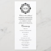Verzierte florale Monogramm Hochzeit elegant Schwa Programm (Vorderseite)