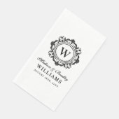 Verzierte florale Monogramm Hochzeit elegant Schwa Serviette (Ecke)