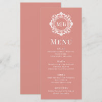 Verzierte florale Monogramm Hochzeit Elegante Rose