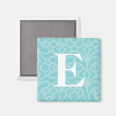 Verzierte florale Monogramm - Letter E Magnet (Vorderseite/Rückseite)