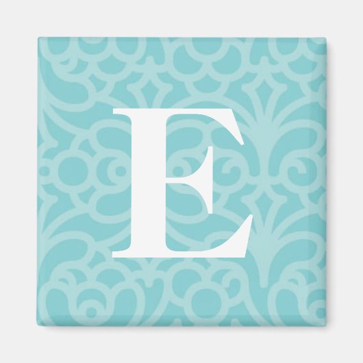 Verzierte florale Monogramm - Letter E Magnet (Vorne)